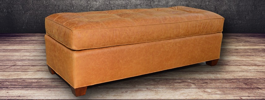 Leather Ottomans and Storage Ottomans by LeatherGroups