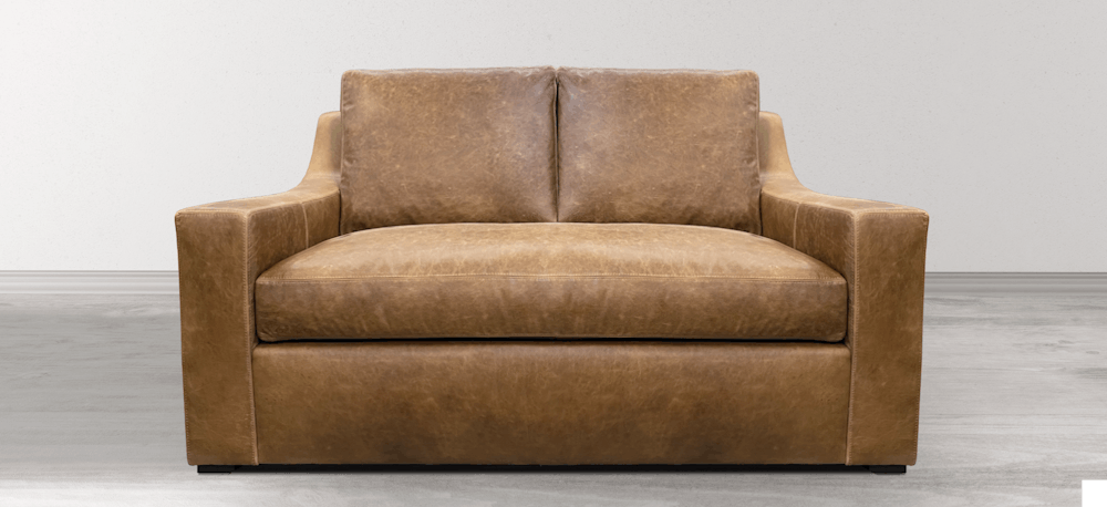 Julien Track Arm Small Scale Leather Sofa