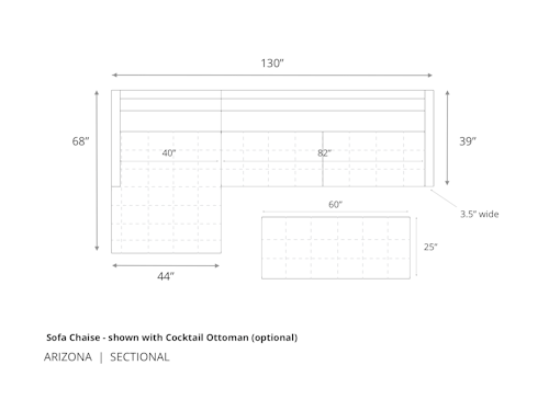 Diagram of Arizona Sofa Chaise Sectional