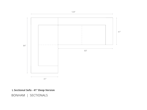 Diagram of Bonham L Sectional in 41 inch depth