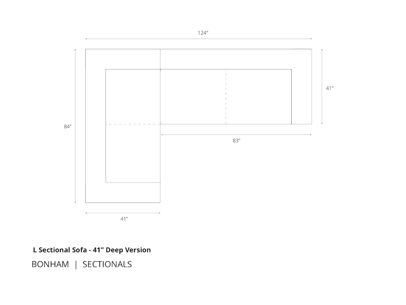 Diagram of Bonham L Sectional in 41 inch depth