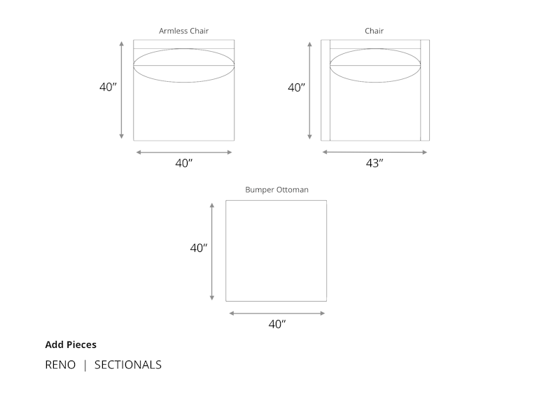 Additional Reno pieces available to customize this sectional