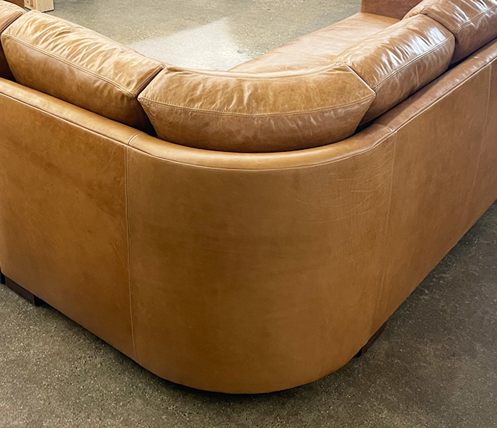 Custom Shaped Leather Furniture - Rounded Corner Sectional Sofa
