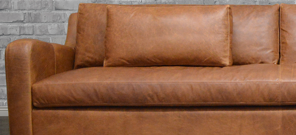 Julien Slope Arm Leather Sofa in Italian Berkshire Chestnut