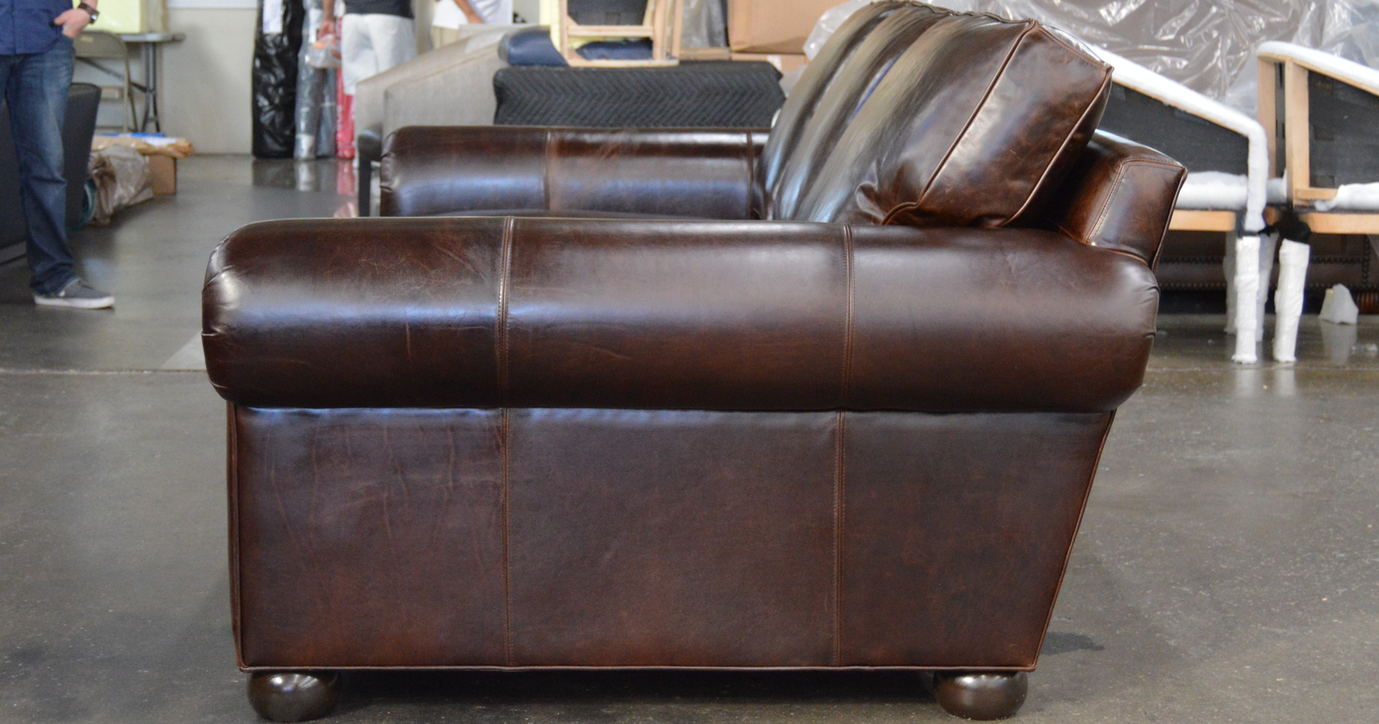 Langston Leather Sofa in Italian Brompton Cocoa