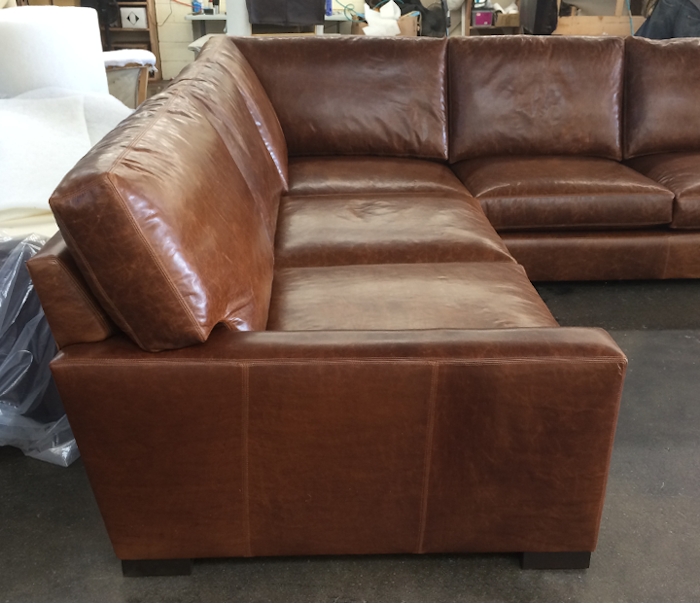 Custom Braxton Corner Sectional with two different depths