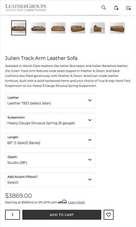 Example of the ‘Learn more’ link showing available monthly plans